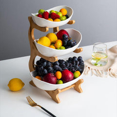 Frutero de Mesa Moderno de Bambú de 2 a 3 Niveles