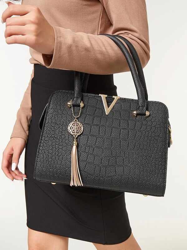 Bolso de Cuero Croco | Textura Croco con Interior Organizado