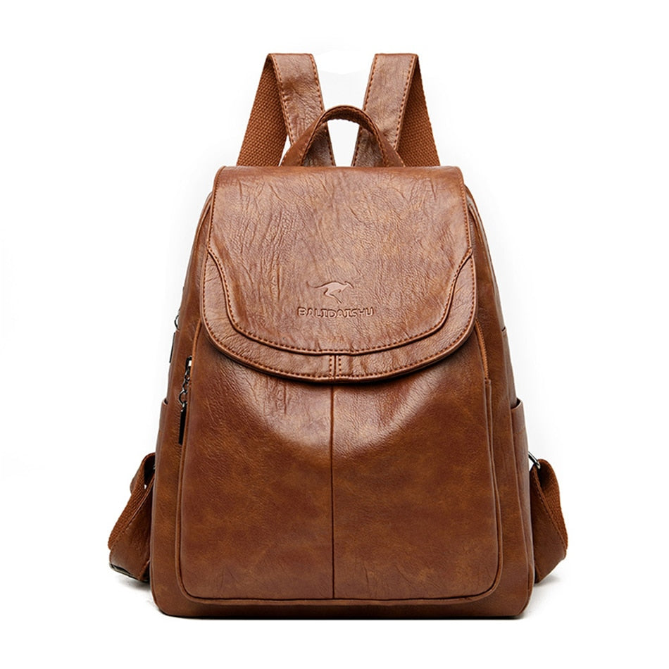 Mochila de Cuero Ecobag | 20–35 L Impermeable con Bolsillos