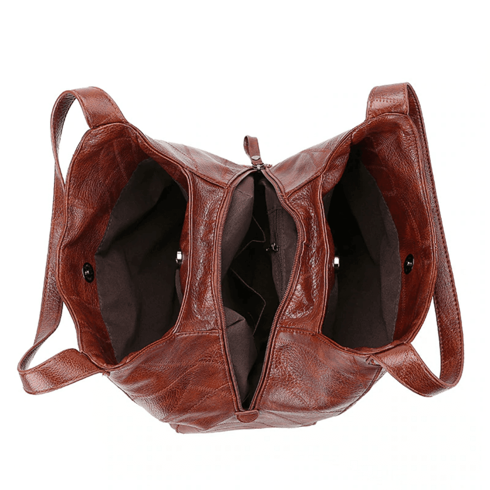 Bolso de Cuero Bella | 3 Compartimentos, Resistente al Agua