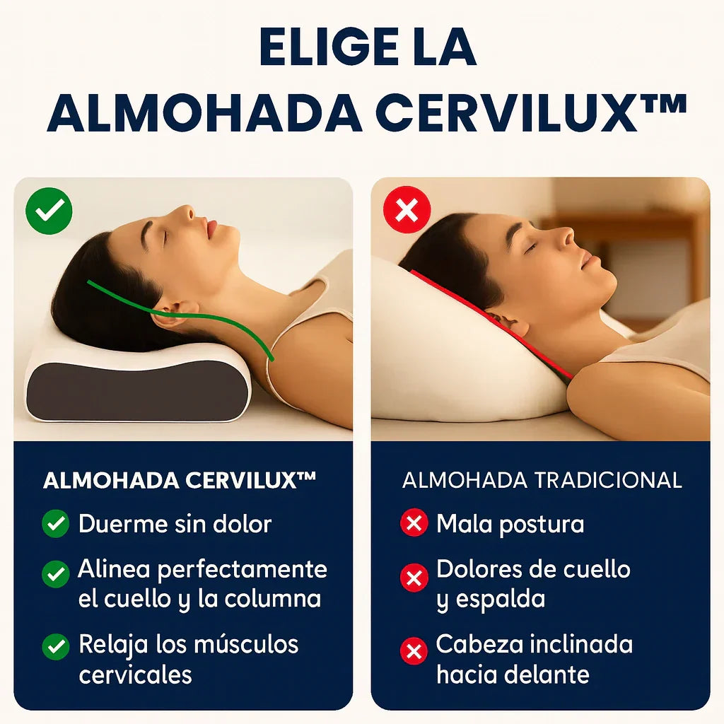 Almohada CerviLux Ergonómica | ¡Compra 1 y Llévate 2!