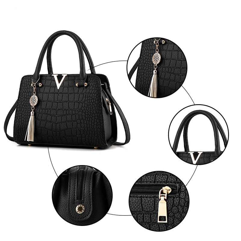 Bolso de Cuero Croco | Textura Croco con Interior Organizado