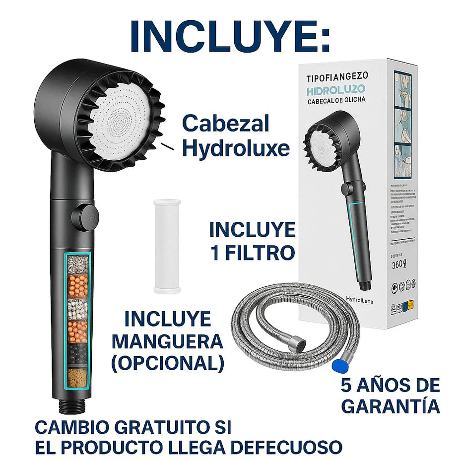 Ducha Hydroluxe Alta Presión | Incluye 2 Filtros + ¡Compra 1 y Llévate 2!