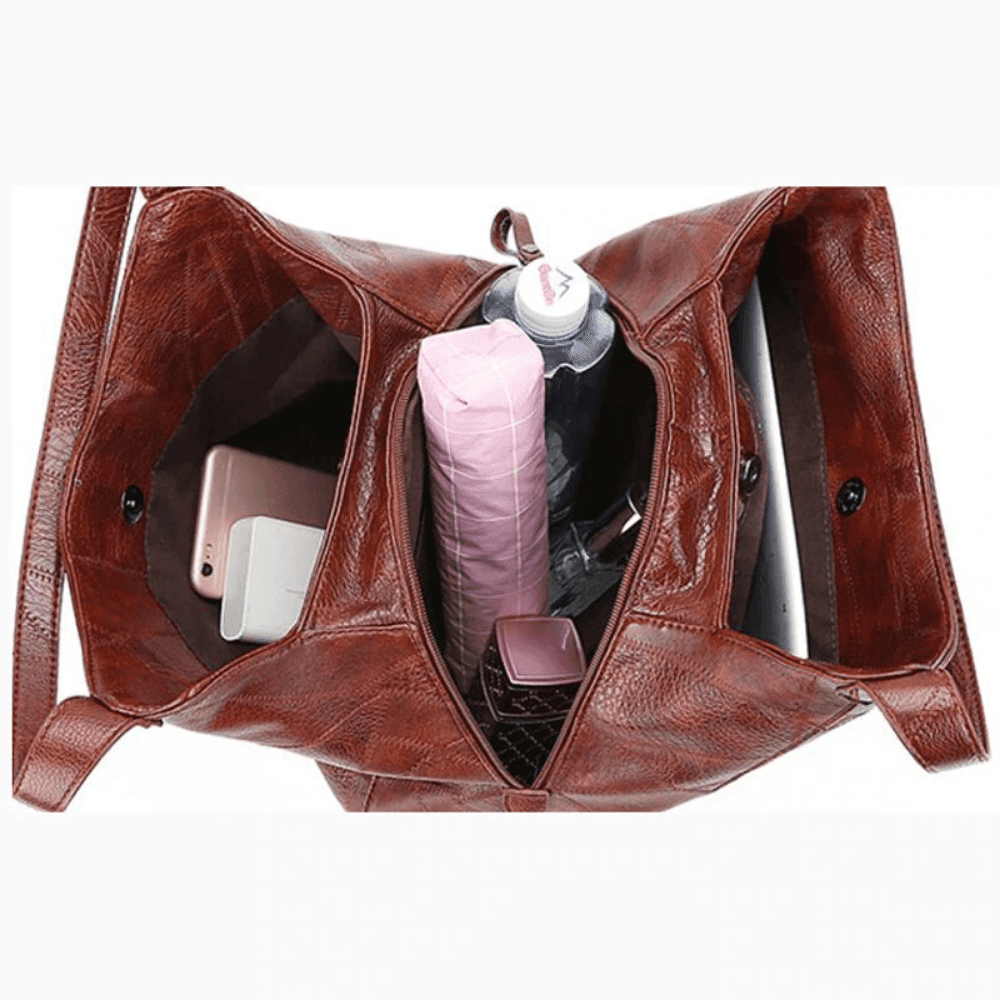 Bolso de Cuero Bella | 3 Compartimentos, Resistente al Agua