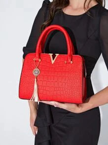 Bolso de Cuero Croco | Textura Croco con Interior Organizado