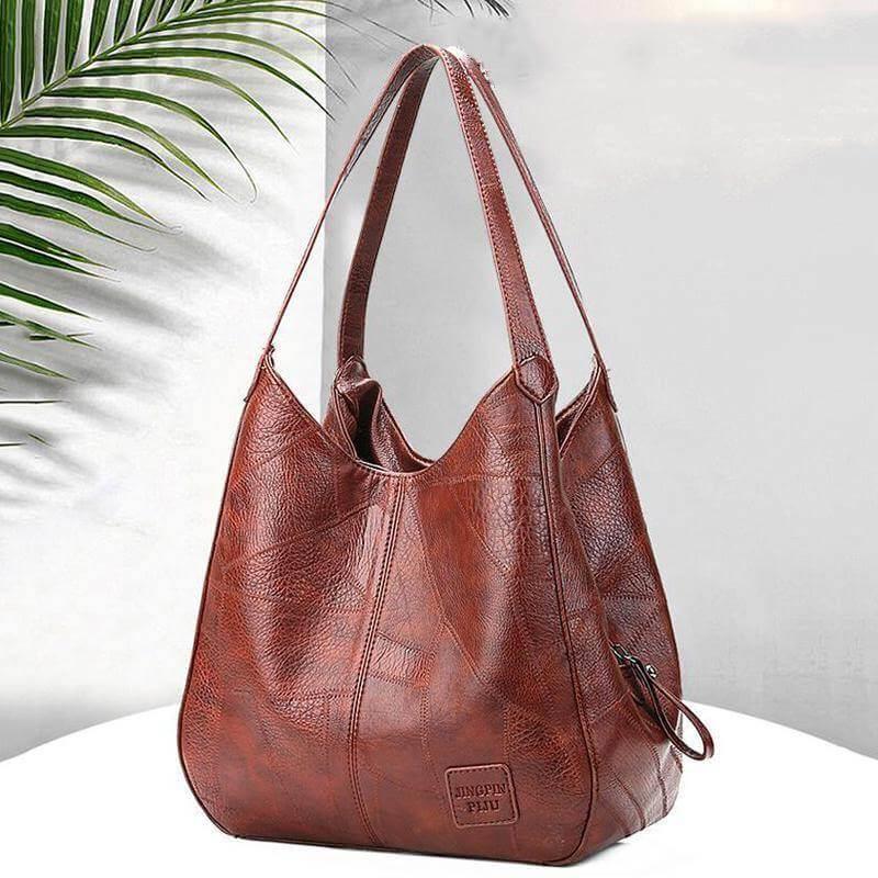 Bolso de Cuero Bella | 3 Compartimentos, Resistente al Agua