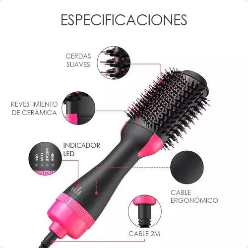 Cepillo Alisador HairStyler 3 en 1 | Alisa, Volumiza y Peina en Minutos + ¡Serum Gratis!