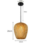 Lámpara Colgante de Bambú Natural Artesanal Estilo Boho Chic