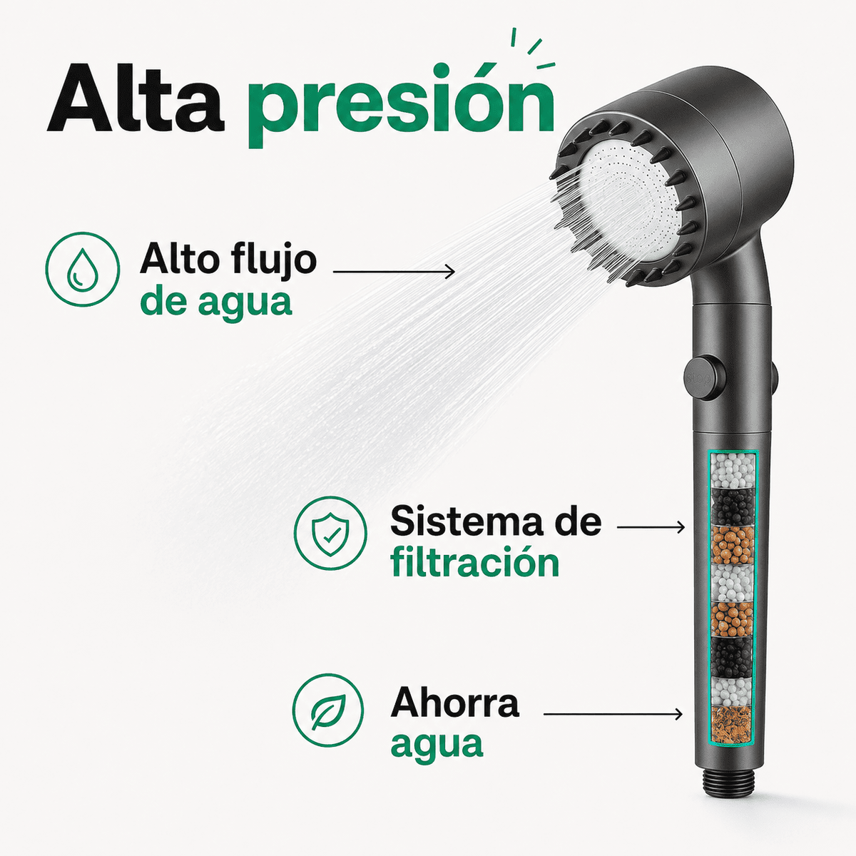 Ducha Hydroluxe | Incluye filtro + Manguera [COMPRA 1 Y LLÉVATE 2]
