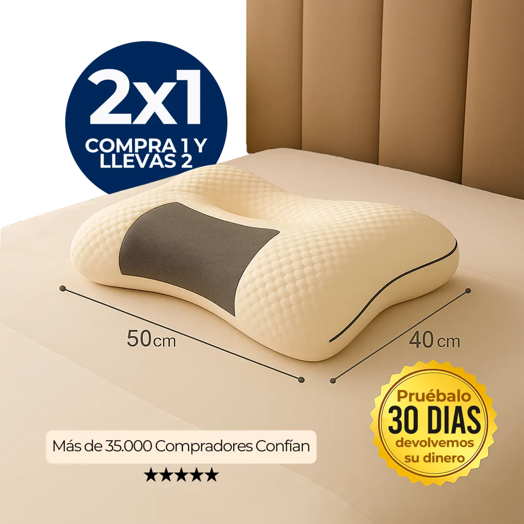Almohada CerviLux Ergonómica | ¡Compra 1 y Llévate 2!