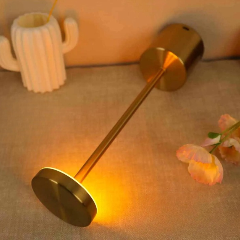 Lámpara de Mesa LED Recargable Sin Cable Metal