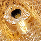 Lámpara Colgante de Bambú Natural Artesanal Estilo Boho Chic