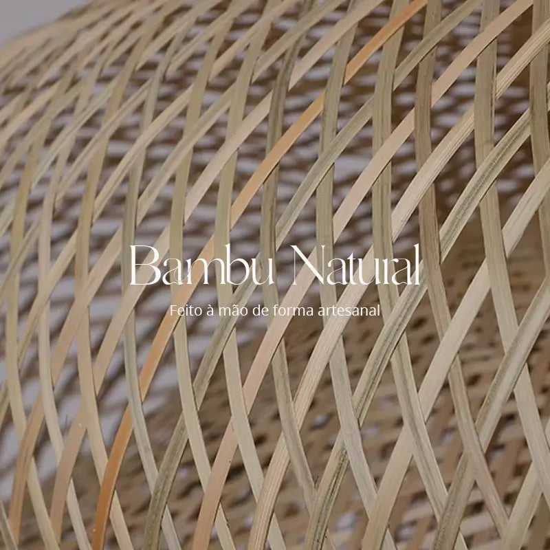 Lámpara Colgante de Bambú Natural Artesanal Estilo Boho Chic
