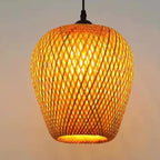 Lámpara Colgante de Bambú Natural Artesanal Estilo Boho Chic
