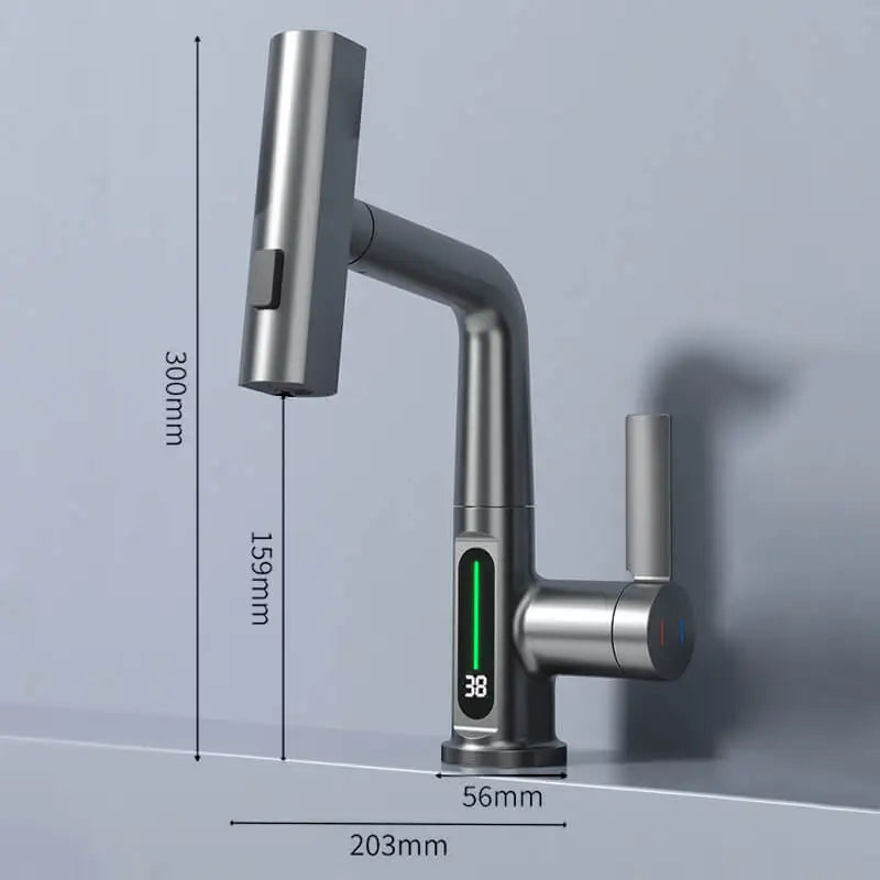 Torneira para Banheiro Inteligente com Display de Temperatura