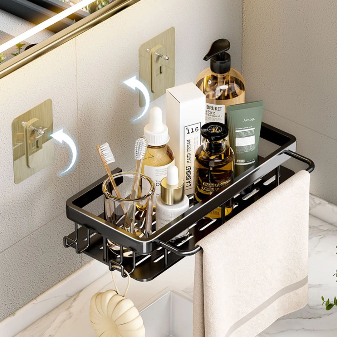 Kit 2 Estantes Adhesivos Ultra-Fuertes para Baño o Cocina