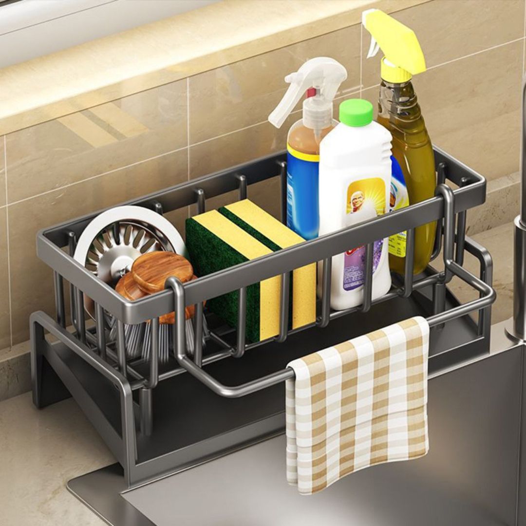 Soporte para Utensilios de Cocina con Drenaje Automático