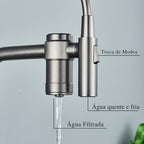 Torneira Gourmet para Cozinha Monocomando Guindaste com Filtro