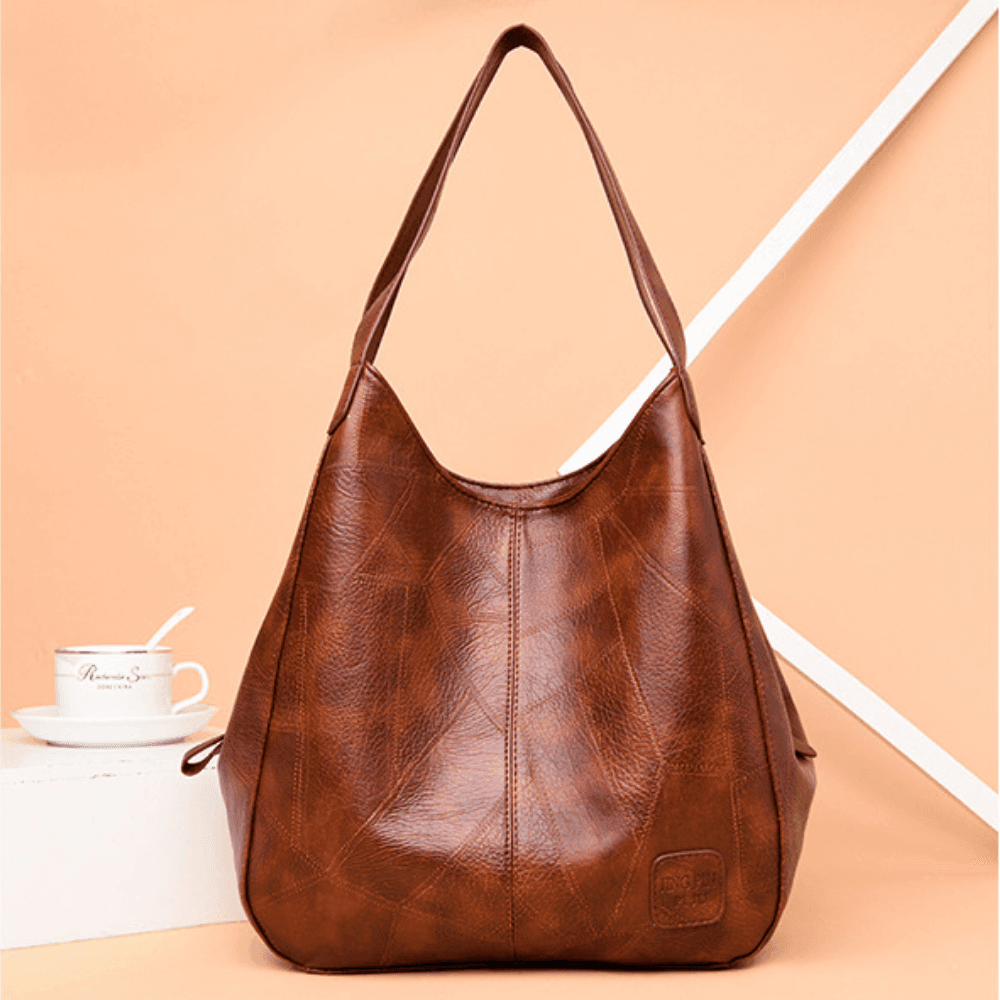 Bolso de Cuero Bella | 3 Compartimentos, Resistente al Agua