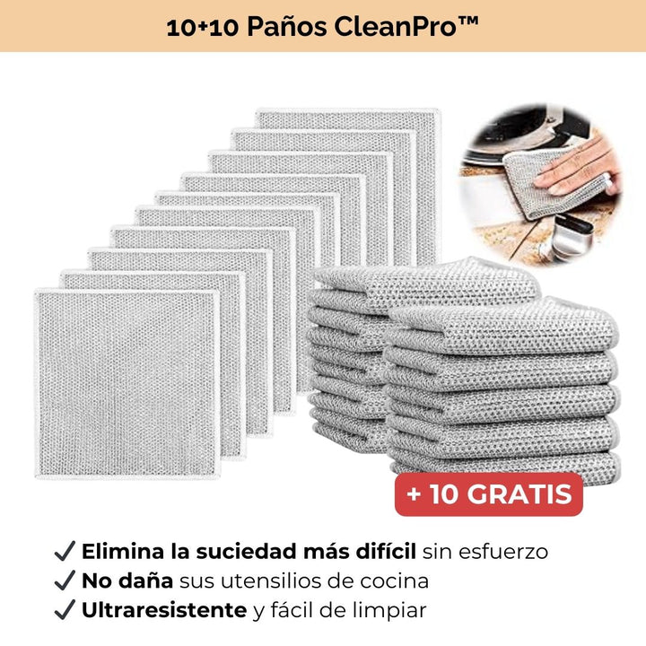 Paños de Limpieza CleanPro | ¡Elimina la Suciedad Difícil sin Esfuerzo!