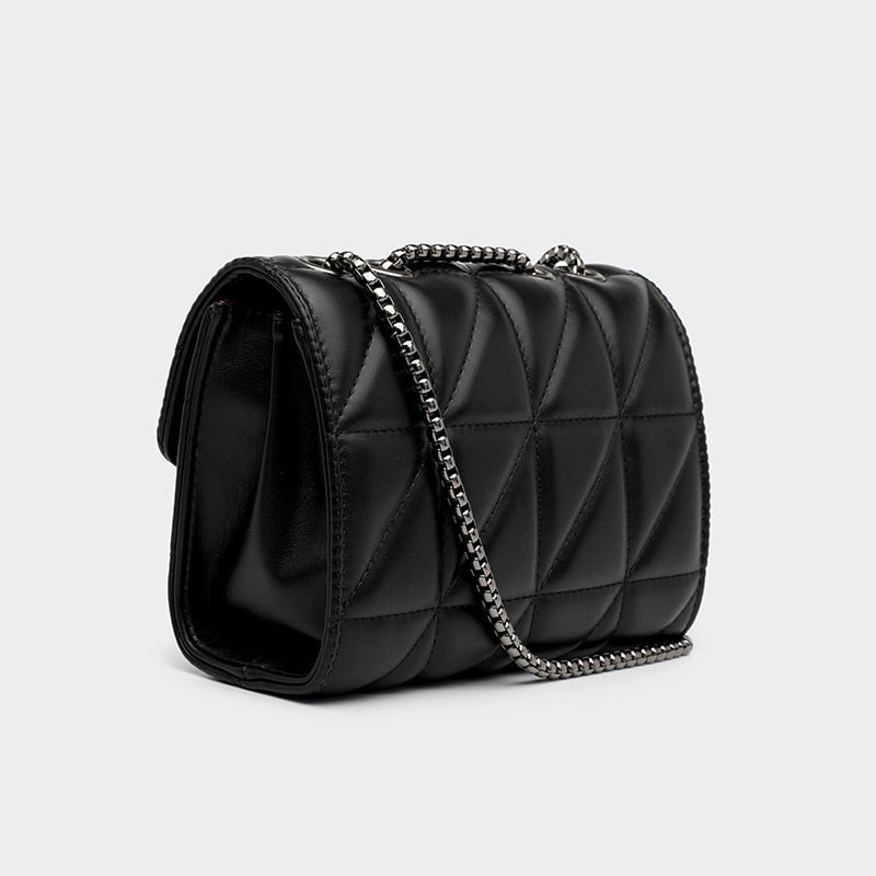 Bolso de Cuero Luxe | Correa de Cadena y Cierre de Cerrojo