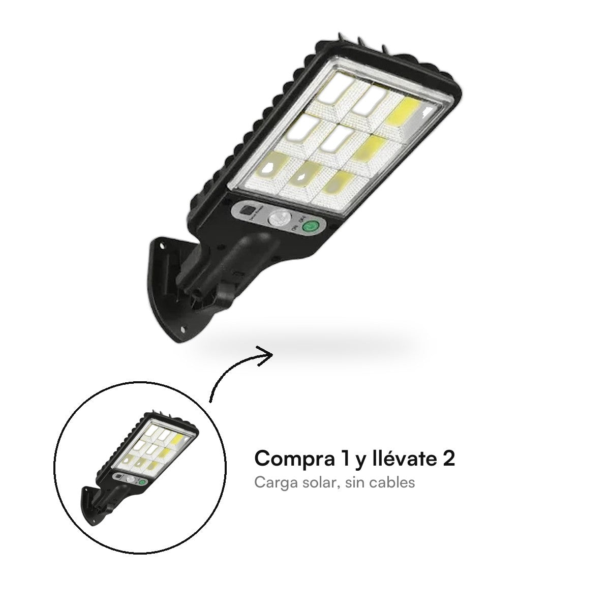 Reflector Solar LED con Sensor de Movimiento · Sin Cables ni Recibo de Luz