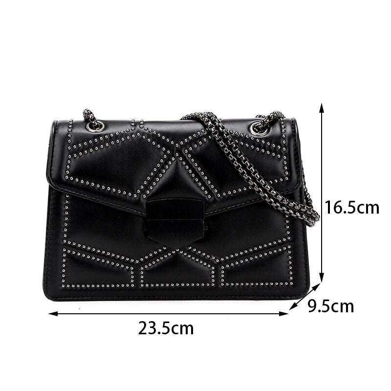 Bolso de Cuero Mary | Cadena Convertible y Relieve Tridimensional