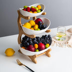 Frutero de Mesa Moderno de Bambú de 2 a 3 Niveles