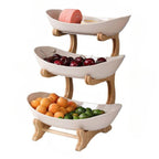 Frutero de Mesa Moderno de Bambú de 2 a 3 Niveles