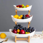 Frutero de Mesa Moderno de Bambú de 2 a 3 Niveles