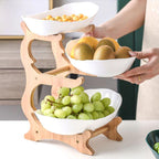 Frutero de Mesa Moderno de Bambú de 2 a 3 Niveles