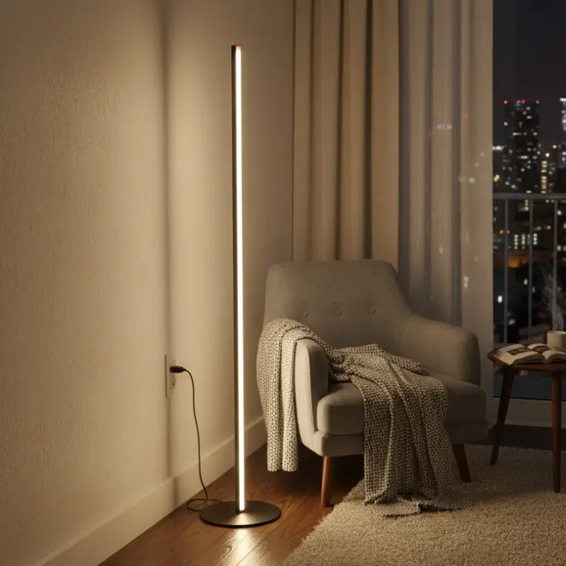 Lámpara de Pie Minimalista 100 cm Bivolt | Con Control y Temporizador