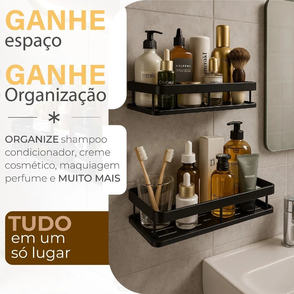 Kit 2 Estantes Adhesivos Ultra-Fuertes para Baño o Cocina
