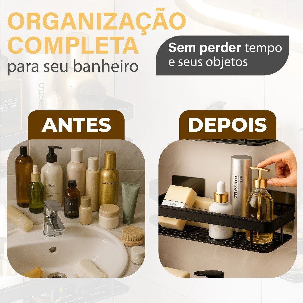 Kit 2 Estantes Adhesivos Ultra-Fuertes para Baño o Cocina